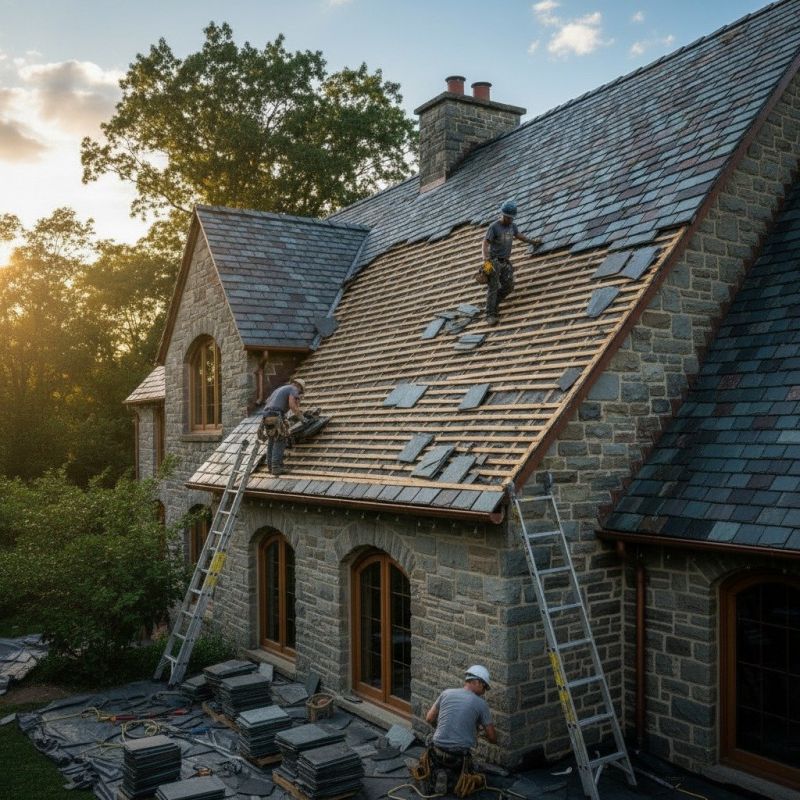 Slate Roof Replacement in Milton, VT