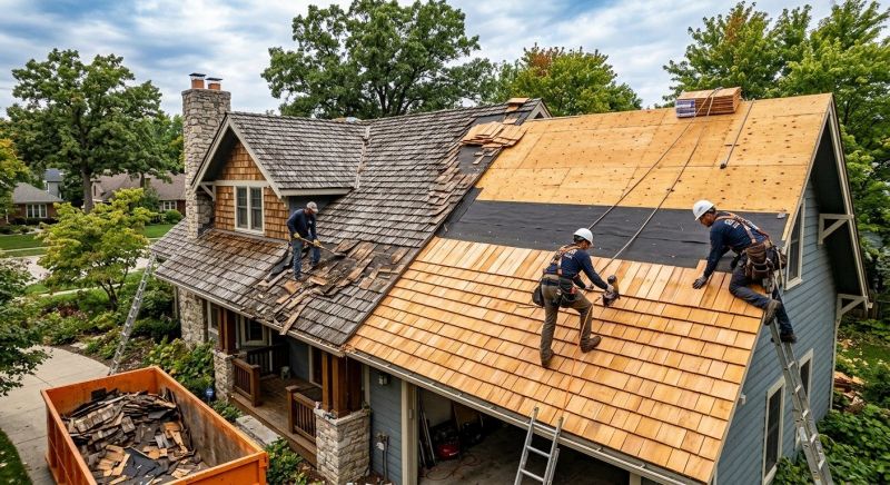 Wood Shake Roof Replacement in Jeffersonville, VT